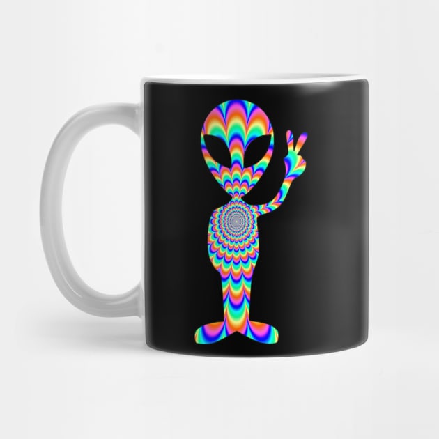 Rainbow Alien Cool Colorful by Lin Watchorn 